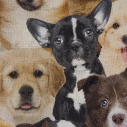SCHÖNER LEBEN. Zugluftstopper Digitaldruck Hunde Welpen braun weiß schwarz verschiedene Größen
