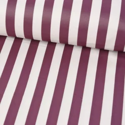 Schöner Wohnen Dekostoff Wendestoff Porto Streifen weiß aubergine 124cm Breite