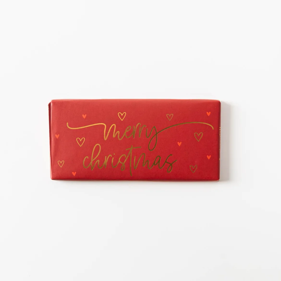 Schokotafel Merry Christmas mit Goldveredelung rot 30g von Grafik Werkstatt