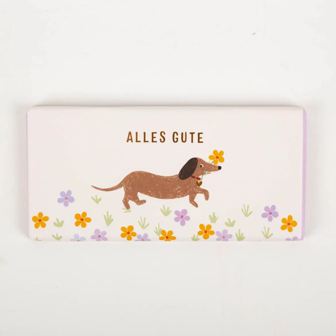 Schokotafel "Alles Gute" Dackel mit Goldveredelung 30g von Grafik Werkstatt