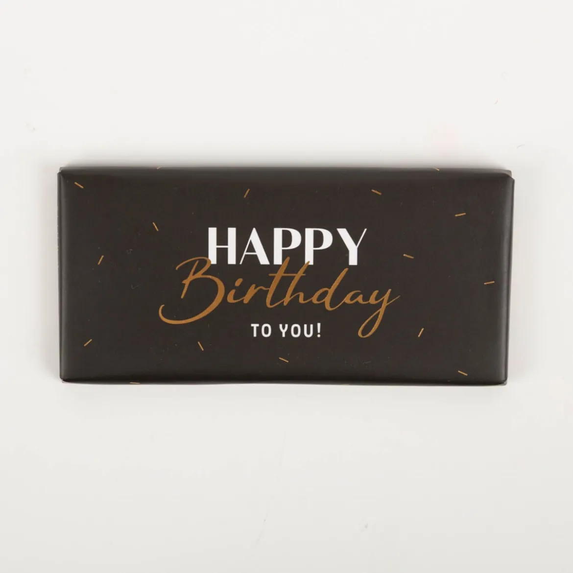 Schokotafel "Happy Birthday to you" Schwarz mit Goldveredelung 30g von Grafik Werkstatt