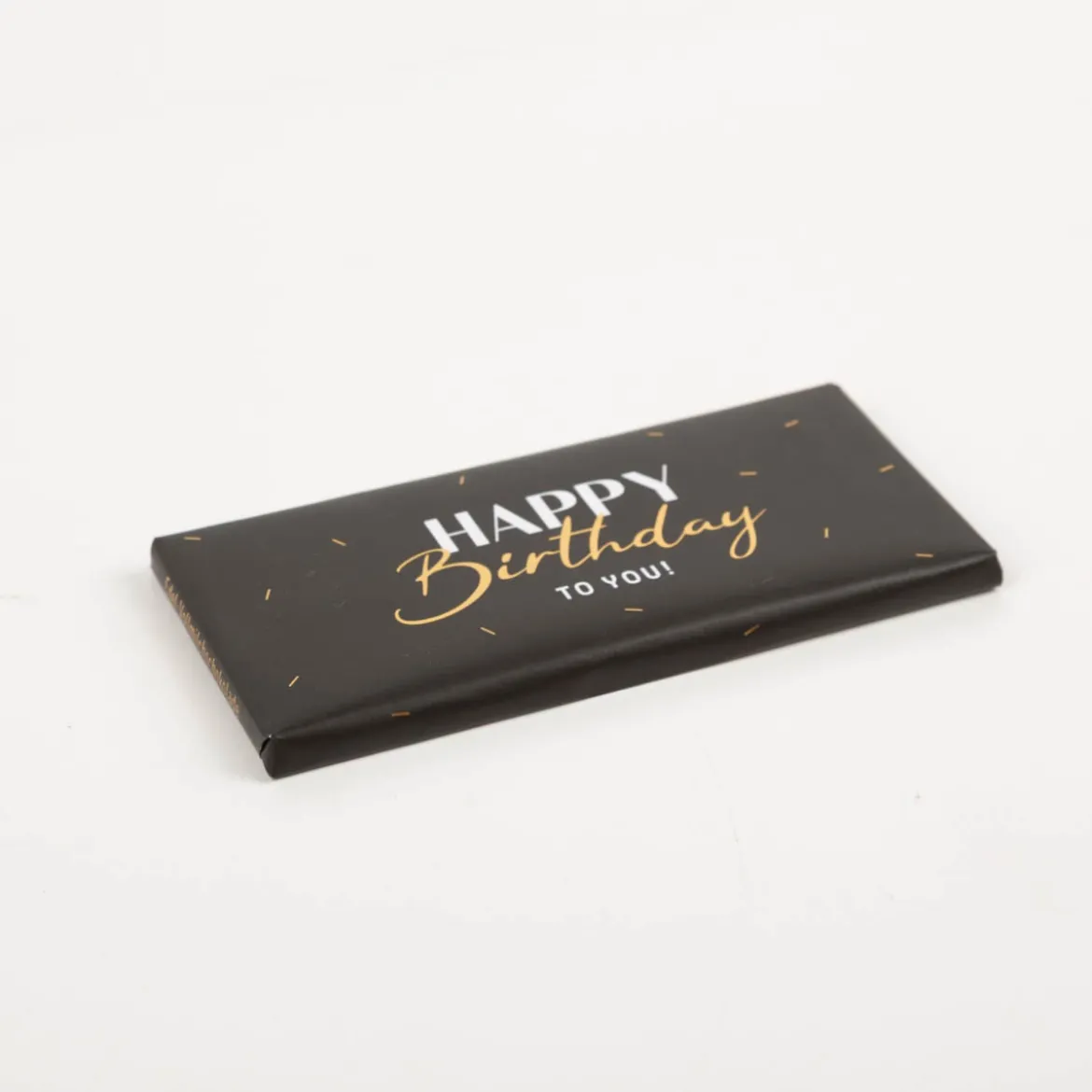 Schokotafel "Happy Birthday to you" Schwarz mit Goldveredelung 30g von Grafik Werkstatt