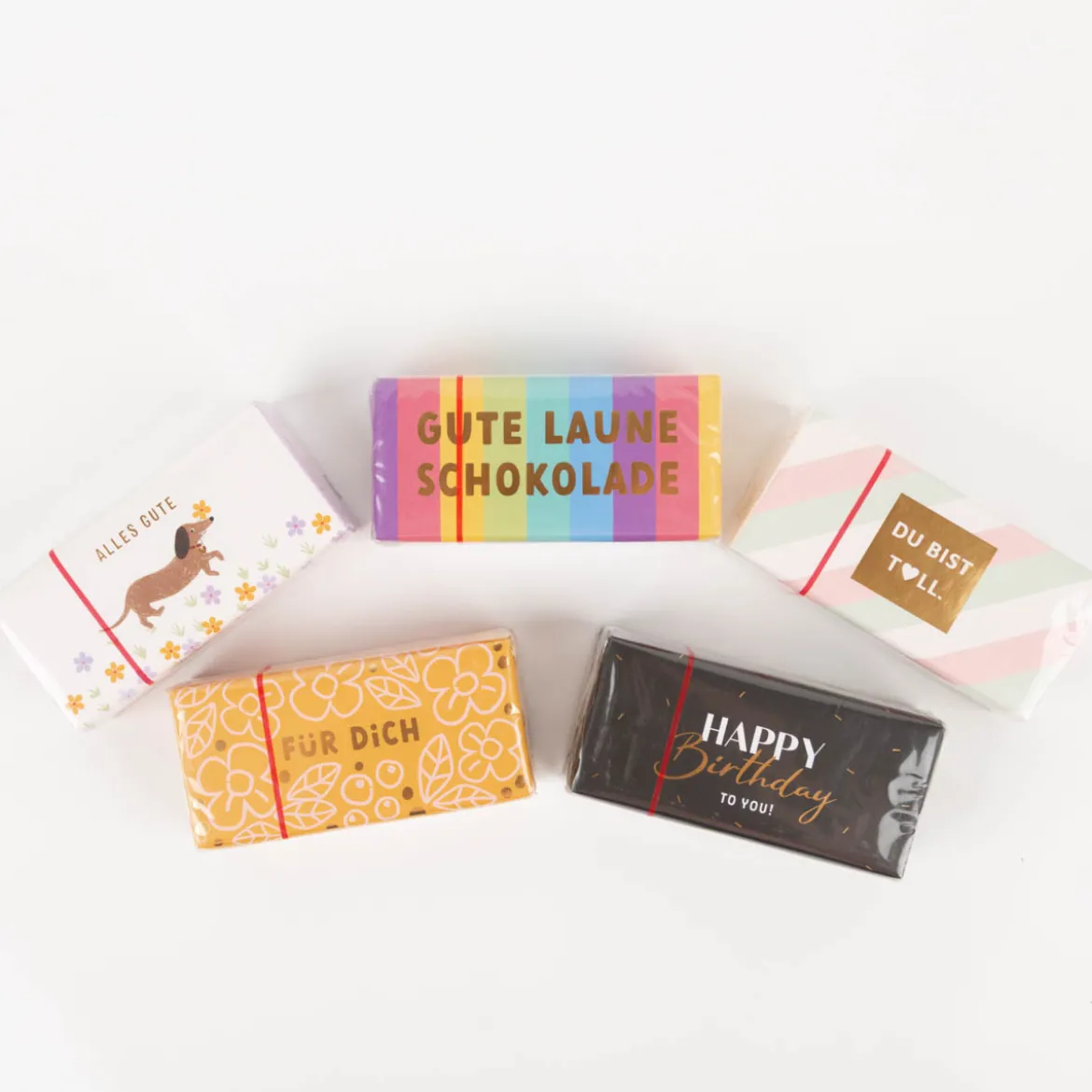 Schokotafel "Happy Birthday to you" Schwarz mit Goldveredelung 30g von Grafik Werkstatt