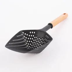 Schöpfsieb Silikon Holz schwarz natur 36x12cm