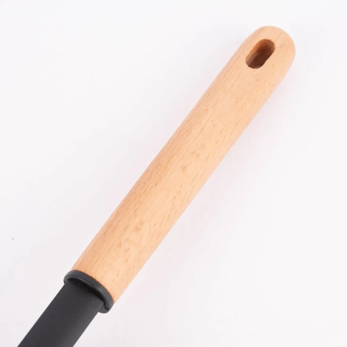Schöpfsieb Silikon Holz schwarz natur 36x12cm