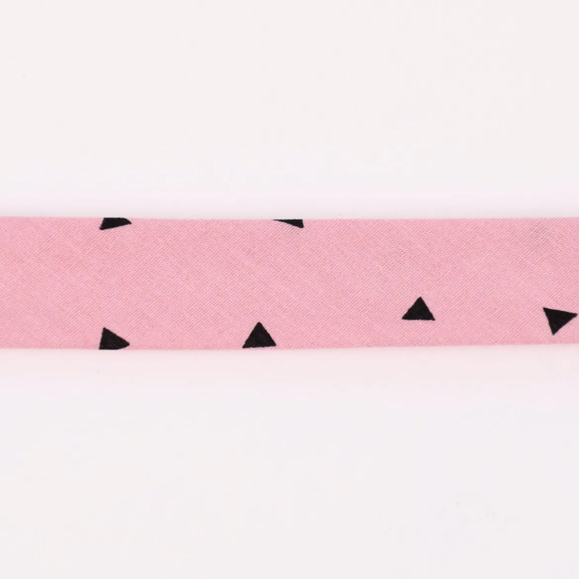 Schrägband Einfassband Baumwolle bedruckt Dreiecke altrosa schwarz Breite: 2cm