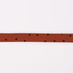 Schrägband Einfassband Baumwolle bedruckt Dreiecke rost schwarz Breite: 2cm