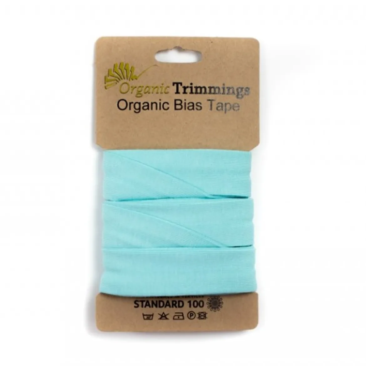 Schrägband Einfassband Jersey Organic Bio 20mm uni aqua blau 3m