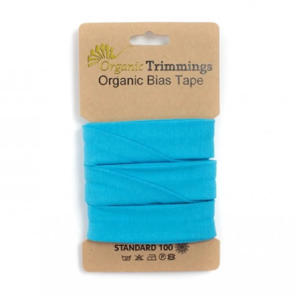 Schrägband Einfassband Jersey Organic Bio 20mm uni türkis 3m