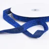 Schrägband Einfassband Lurex Glitzer blau Breite: 2cm