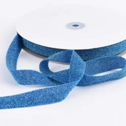 Schrägband Einfassband Lurex Glitzer türkis Breite: 2cm