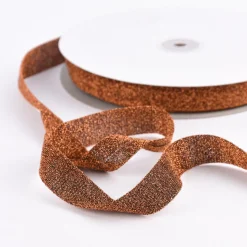 Schrägband Einfassband Lurex Glitzer kupfer Breite: 2cm