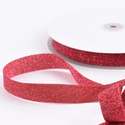 Schrägband Einfassband Lurex Glitzer pink Breite: 2cm