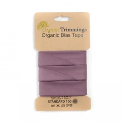 Schrägband Einfassband Organic Bio Popeline Baumwolle 20mm uni flieder 5m