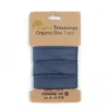 Schrägband Einfassband Organic Bio Popeline Baumwolle 20mm uni jeansblau 5m