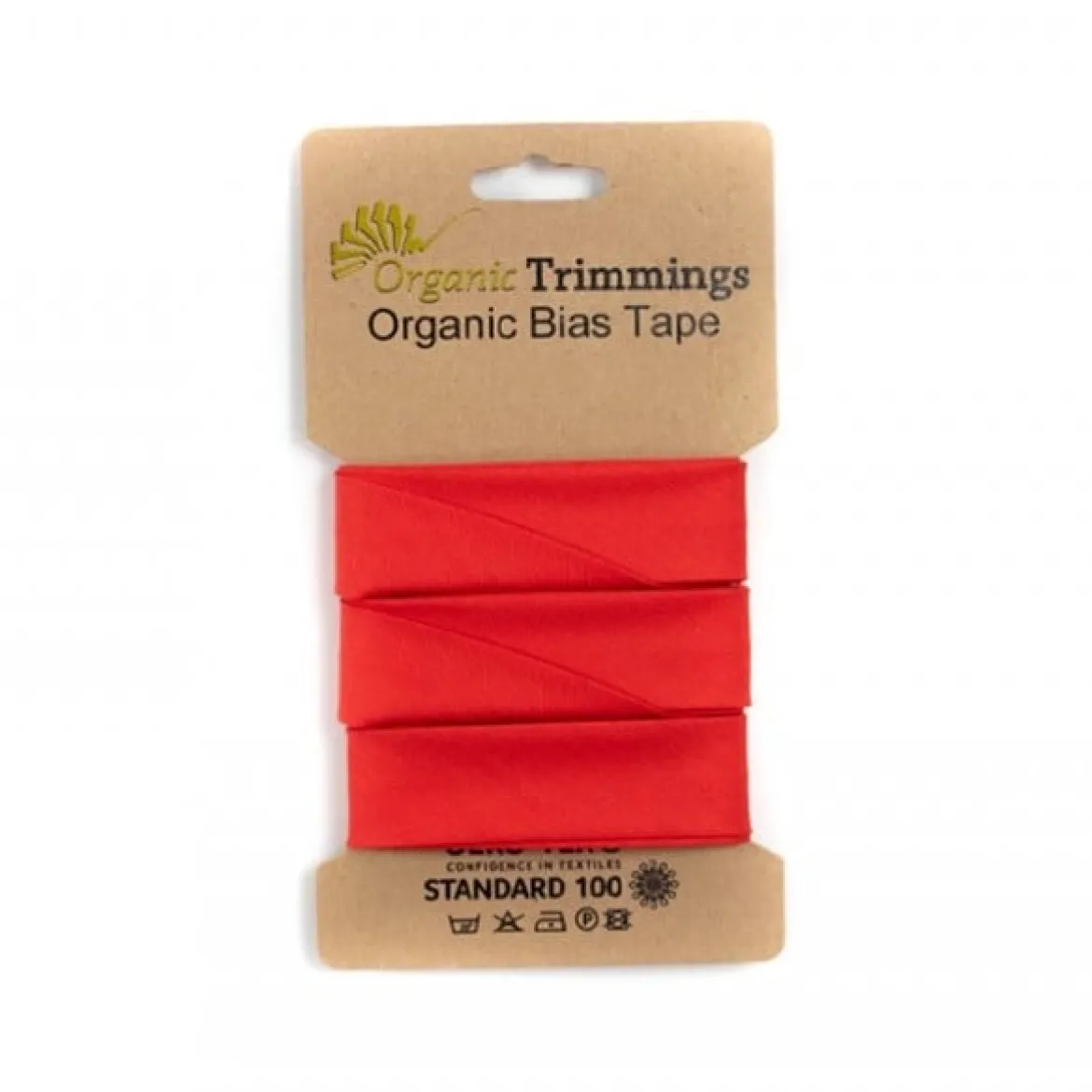 Schrägband Einfassband Organic Bio Popeline Baumwolle 20mm uni rot 5m