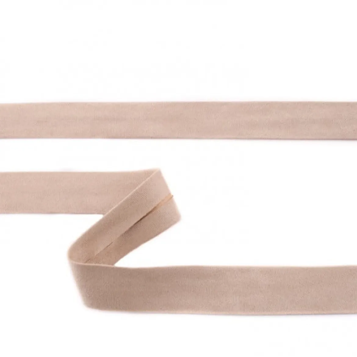 Schrägband Velourleder sand Meterware Breite: 2cm