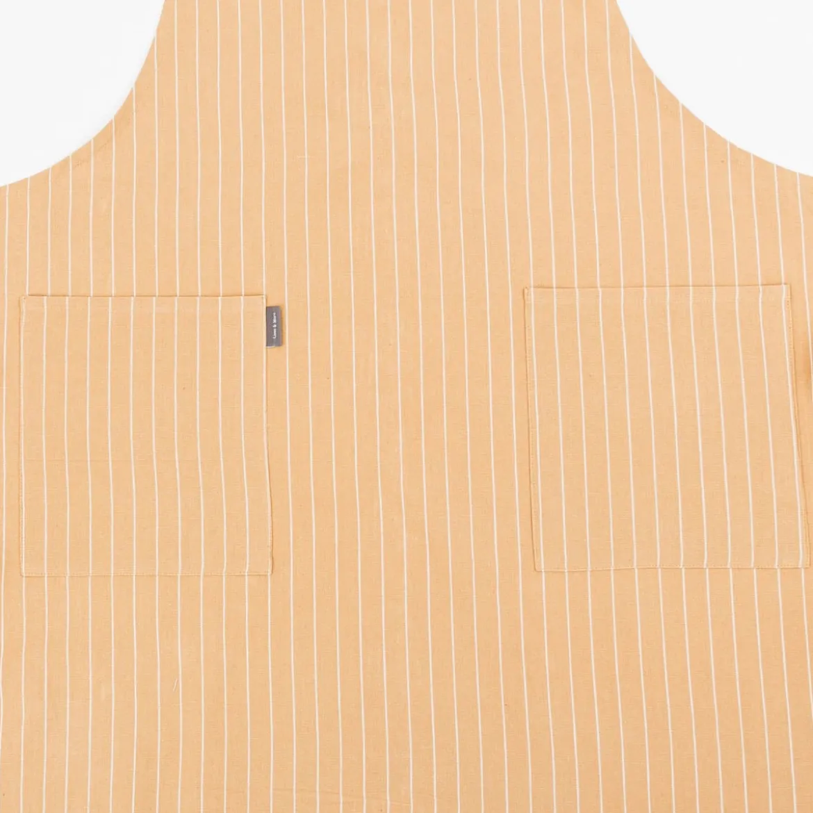 Schürze aus Baumwolle in Einheitsgröße sandgelb weiß gestreift 75x90cm von Linen & More