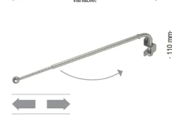 Schwenkstange Gardinenstange 35-60cm Edelstahloptik