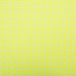 Seersucker Bekleidungsstoff YARN DYED Baumwollmischung Karo weiß neon gelb 1,45m Breite