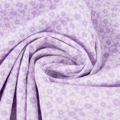Seersucker Viskosestoff Bekleidungsstoff Blümchen rosa weiß 1,28m Breite