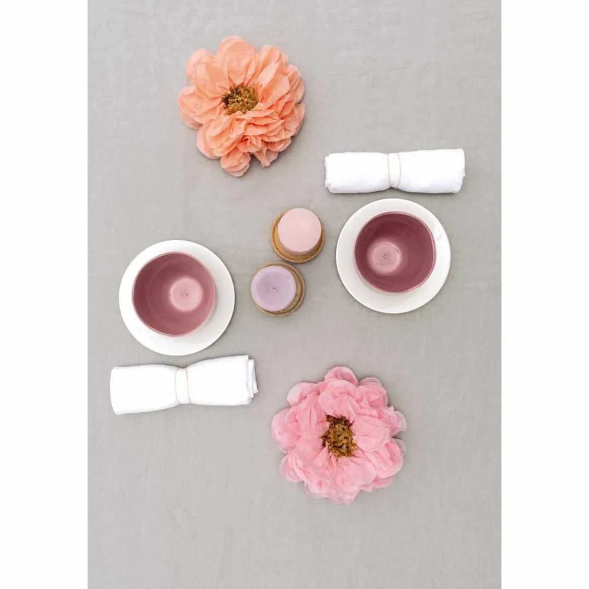 Seidenpapierblumen rosa und peach 25cm von Rico Design im 2er Set