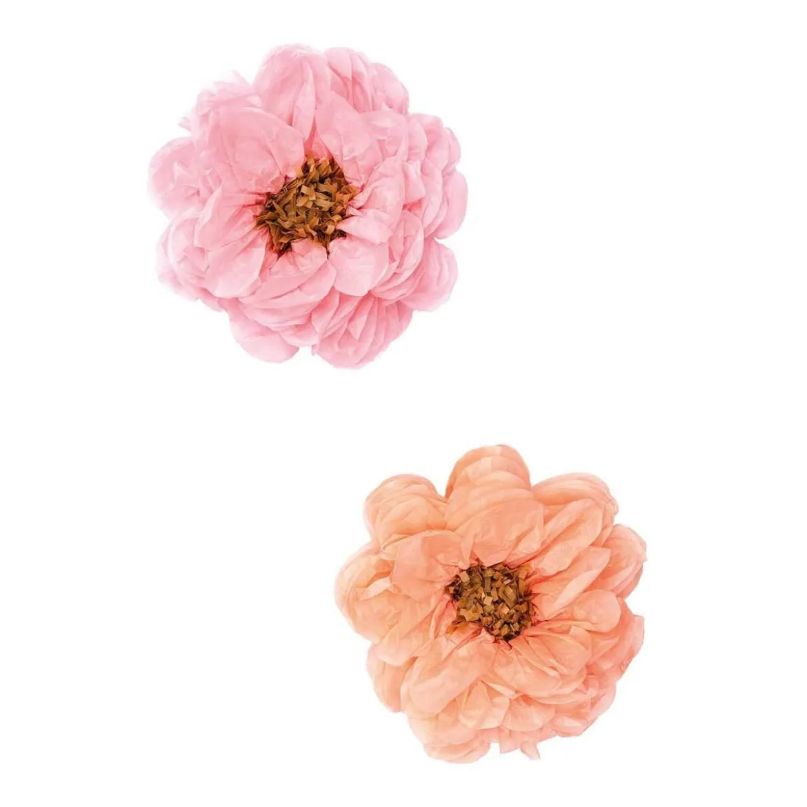 Seidenpapierblumen rosa und peach 25cm von Rico Design im 2er Set