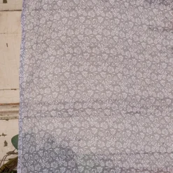 Ösengardine Allover fein geblümt grau weiß 140x260cm