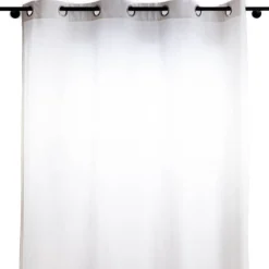 Ösengardine blickdicht uni Velours cremeweiß 145x245cm