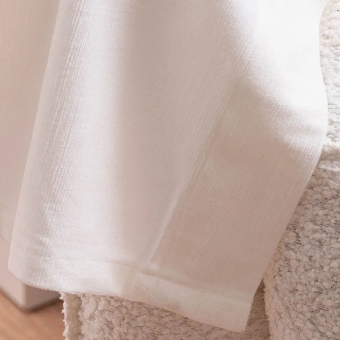 Ösengardine blickdicht uni Velours cremeweiß 145x245cm