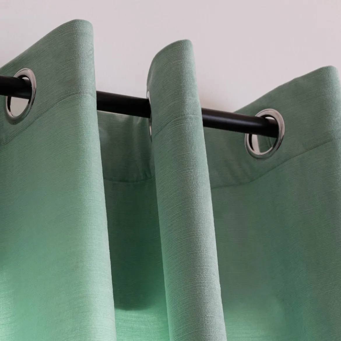 Ösengardine blickdicht uni Velours mintgrün 145x245cm