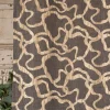 Ösengardine blickdicht verschlungene Linien grau gold 140x245cm