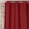 Ösengardine Chevron feine Zickzacklinien abdunkelnd rot schwarz 140x260cm