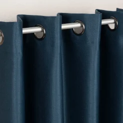 Ösengardine Chevron feine Zickzacklinien abdunkelnd marineblau schwarz 140x260cm