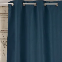 Ösengardine Chevron feine Zickzacklinien abdunkelnd marineblau schwarz 140x260cm