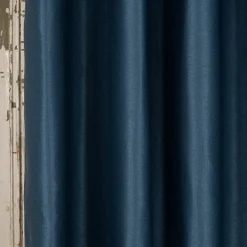 Ösengardine Chevron feine Zickzacklinien abdunkelnd marineblau schwarz 140x260cm