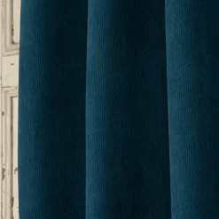 Ösengardine Cordoptik einfarbig petrolblau 140x260cm