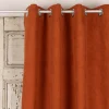 Ösengardine Cordoptik einfarbig rostorange 140x260cm
