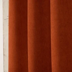 Ösengardine Cordoptik einfarbig rostorange 140x260cm