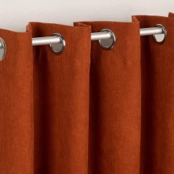 Ösengardine Cordoptik einfarbig rostorange 140x260cm