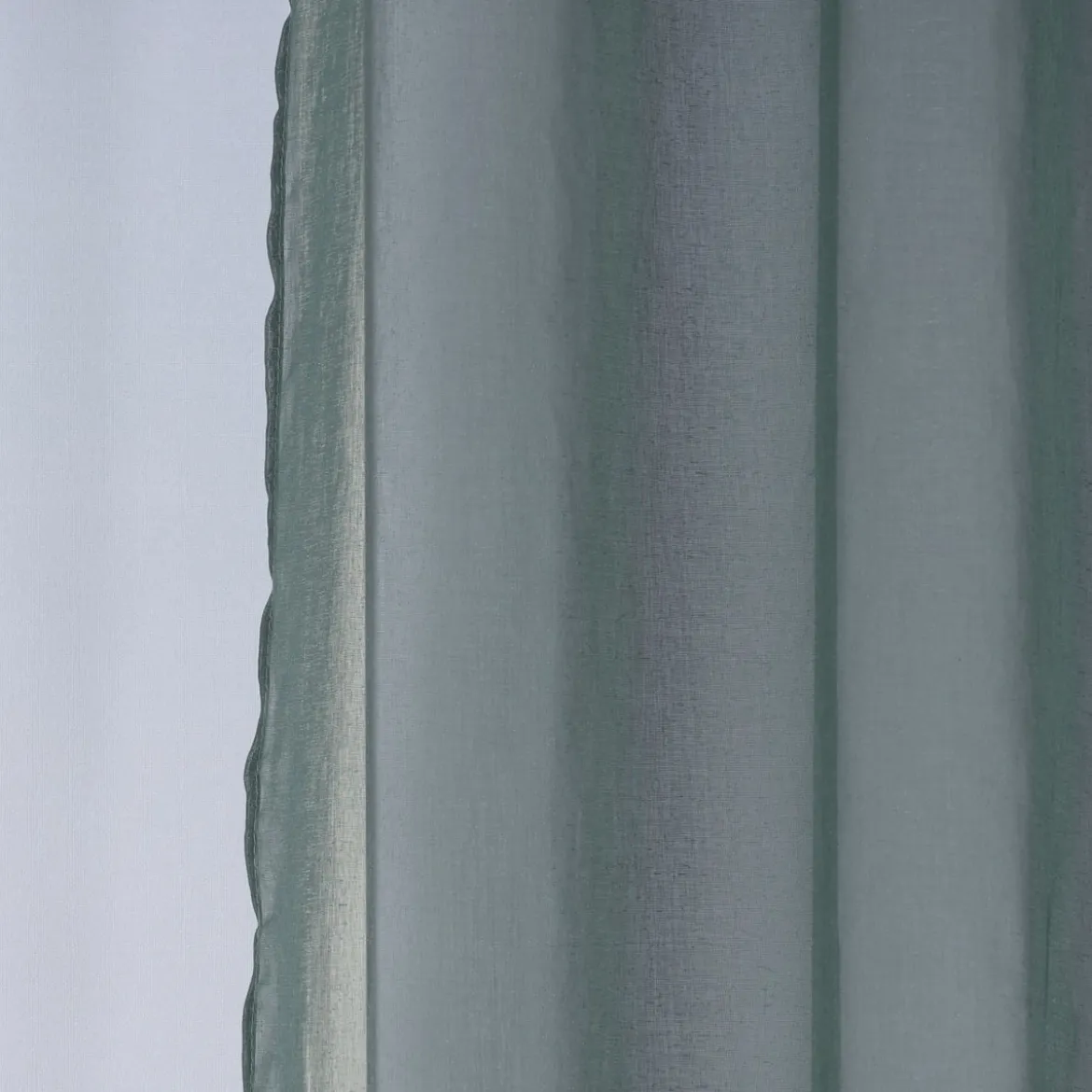 Ösengardine einfarbig Voile Struktur dunkelgrün 135x260cm