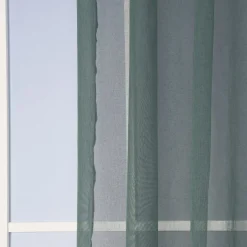 Ösengardine einfarbig Voile Struktur dunkelgrün 135x260cm