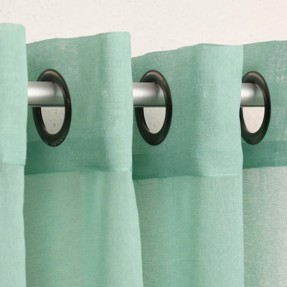 Ösengardine einfarbig Voile Struktur mintgrün 135x260cm