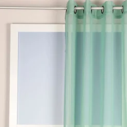 Ösengardine einfarbig Voile Struktur mintgrün 135x260cm