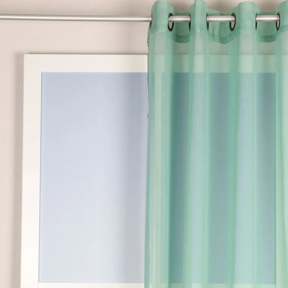 Ösengardine einfarbig Voile Struktur mintgrün 135x260cm