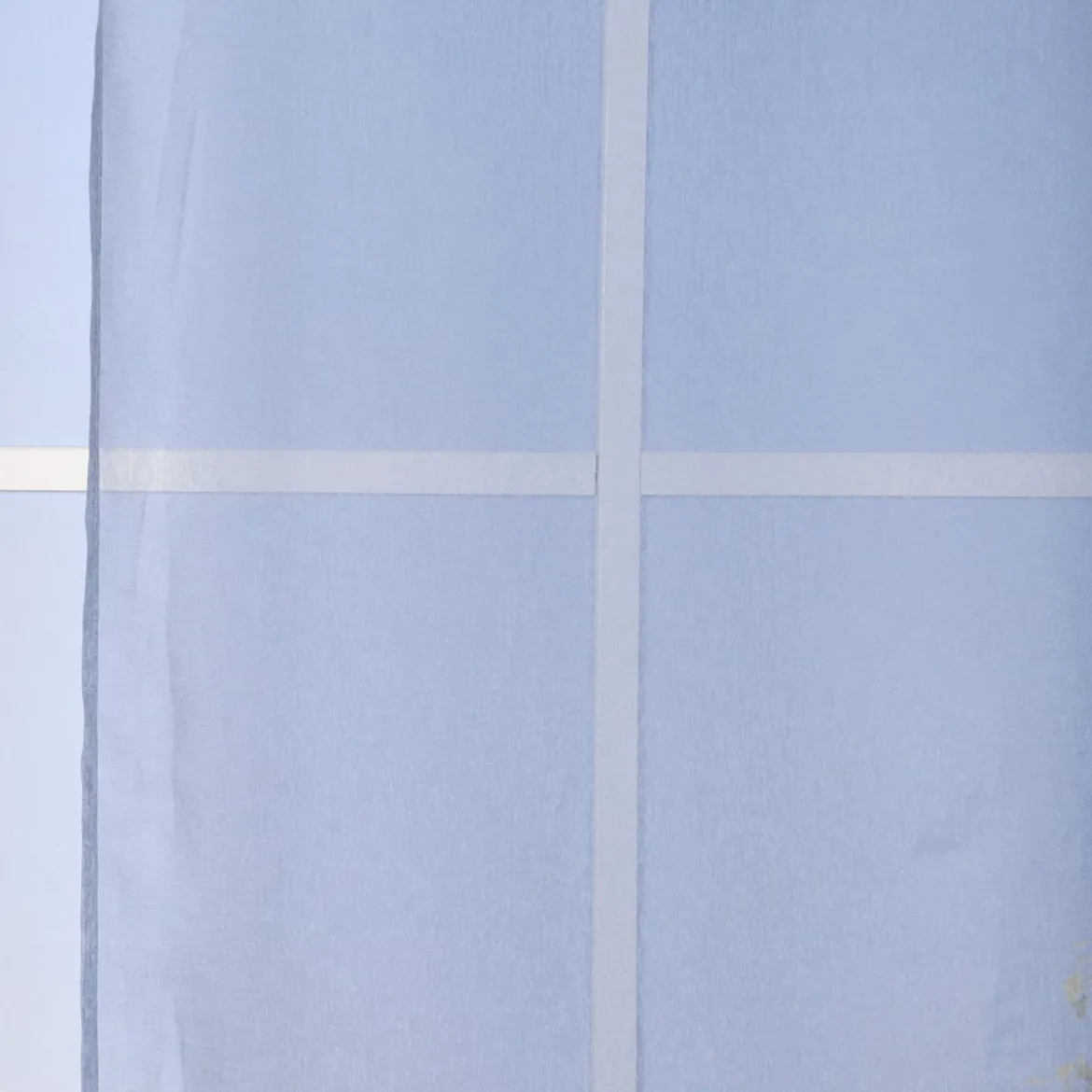 Ösengardine einfarbig Voile Struktur jeansblau 135x260cm
