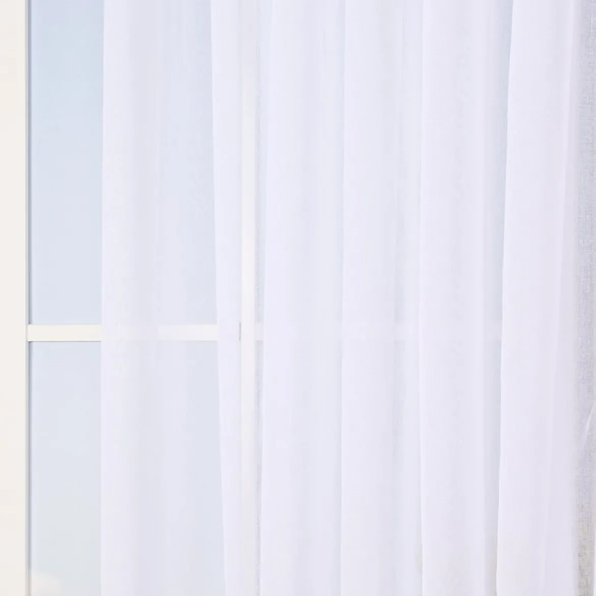 Ösengardine einfarbig Voile Struktur extrabreit weiß 300x260cm