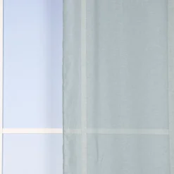 Ösengardine Leinenoptik uni blau 140x260cm
