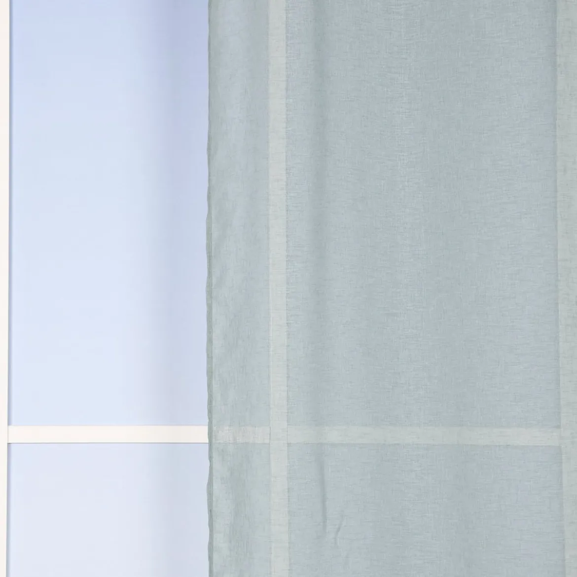 Ösengardine Leinenoptik uni blau 140x260cm