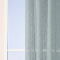 Ösengardine Leinenoptik uni blau 140x260cm